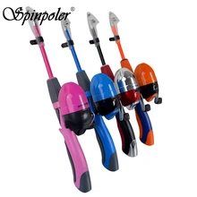 Spinpoler детская удочка и коробка для снастей с катушкой, рыболовные крючки, ножницы и леска для мальчиков, девочек, или молодежи