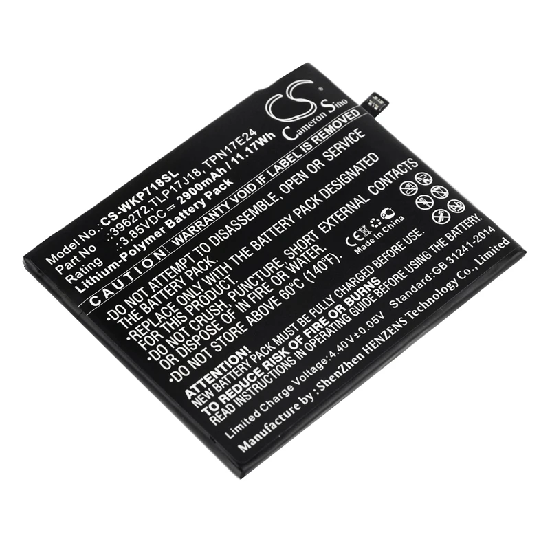 Аккумулятор cameron sino 2900 мА/ч для WIKO Upulse Lite View Prime WIKO 396272 TLP17J18 TPN17E24