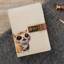 B6 милый блокнот, блокнот, секретный дневник, записная книжка из искусственной кожи, блокнот с замком, Офис школа студент, пропуск