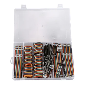 

120PCS 10-40 Pins IDC Wire 30cm Flat Rainbow Ribbon Cable and Single Row Male Pin Header Connector 2.54mm Pitch