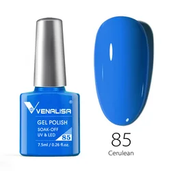 VENALISA 120-Color Glitter Nail Gel Polish - Organic Semi-Permanent UV LED Varnish, 7.5ml (85 pure solid color)