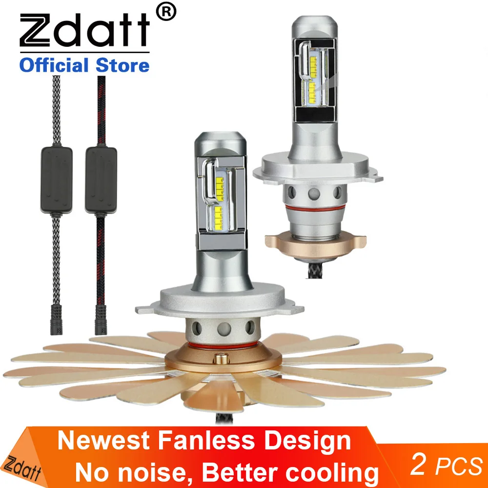 Zdata H7 светодиодная лампа без вентилятора Canbus Автомобильный светодиодный светильник 100 Вт 12000лм головной светильник s 12 в 24 в авто лампа с регулируемым лучом на 360 градусов