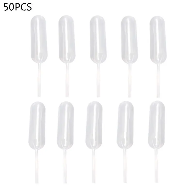 Cupcakes Pipettes, 50PCS 4 ml Plastic Pipettes Squeeze Dropper Liquid Injector - Цвет: Прозрачный