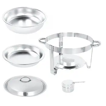 

2PCS 3.5L Stainless Steel Round Chafing Dish Buffet Catering Warmer Set