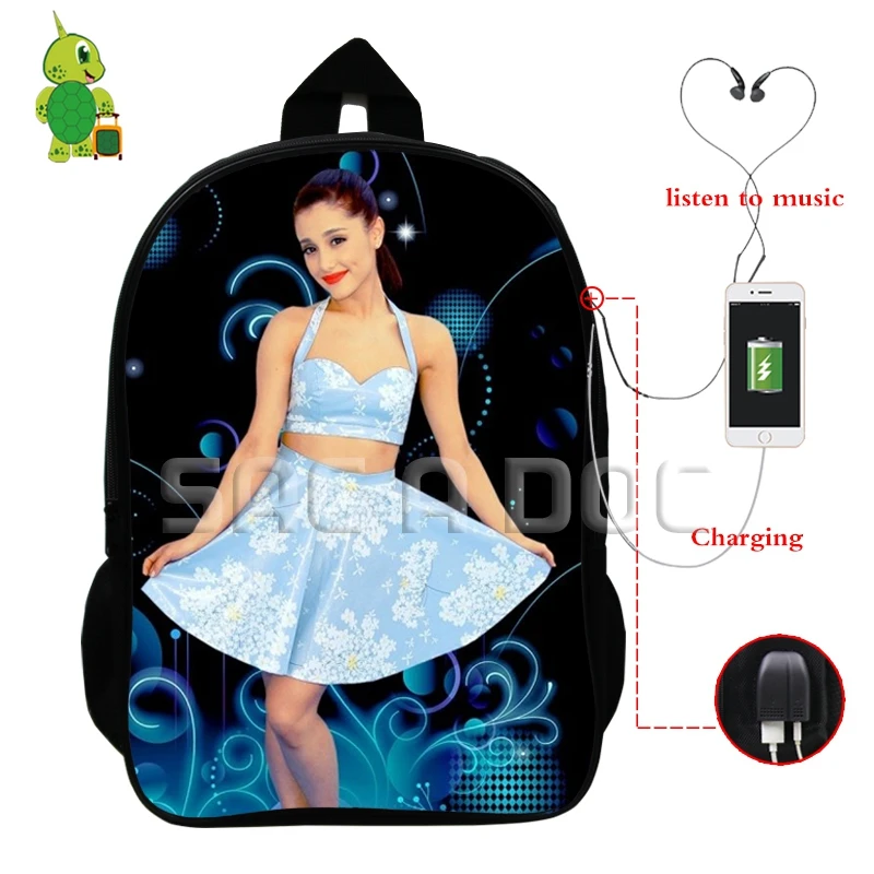 4 Ariana большая сумка-рюкзак знаменитая звезда Многофункциональный usb зарядка Разъем для наушников школьные сумки для подростков женщин мужчин повседневные дорожные сумки - Цвет: 4