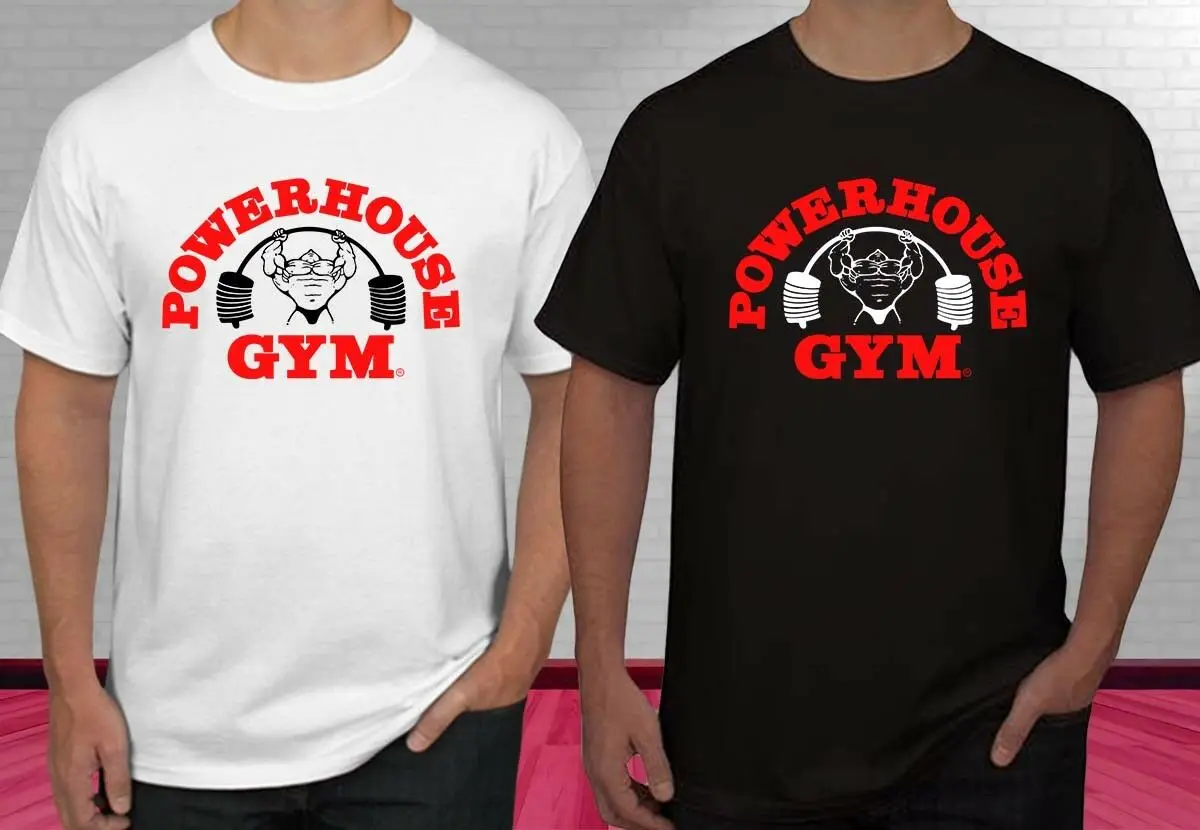 Новая мужская футболка Powerhouse Gym с логотипом редкого черного и белого цвета 2019