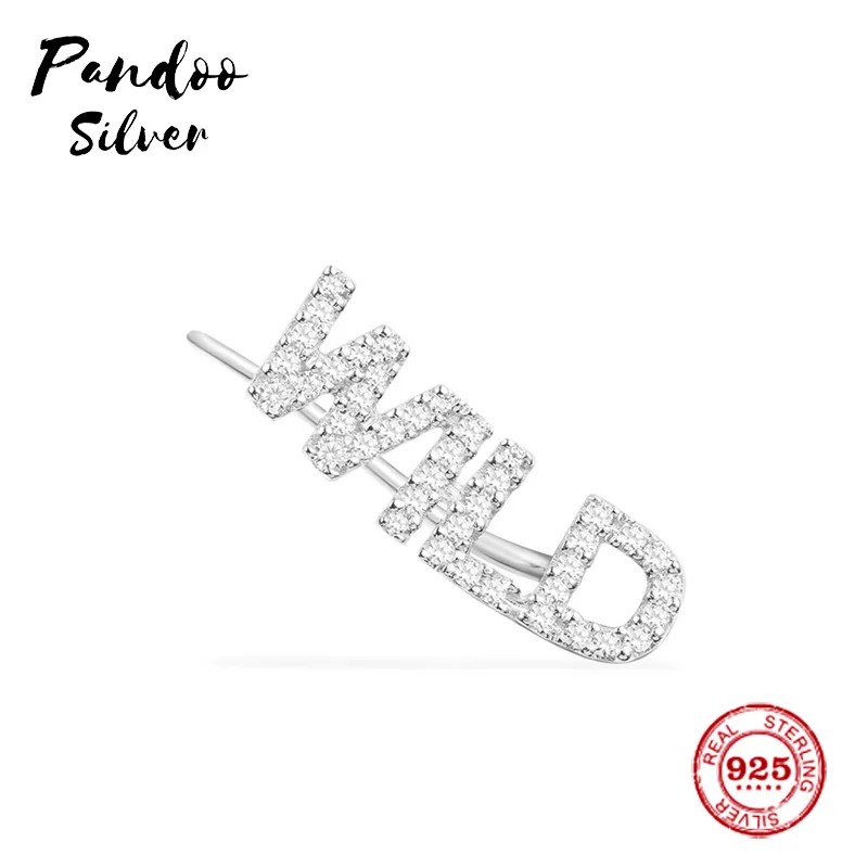 

Fashion Charm Silver High Version Original 1:1 Copy Single Earrings, Suitable For Women's Silver 'WILD' Earrings Jewelry Gift