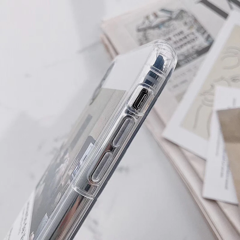 Забавный прозрачный чехол в стиле ретро с английскими буквами для iphone Xs MAX XR X 6 6s 7 8 plus, модный прозрачный мягкий чехол из ТПУ