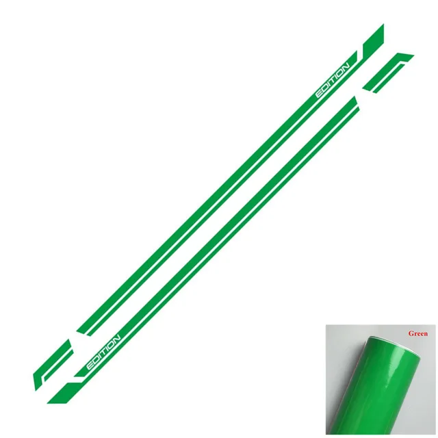 2 STUKS Auto Side Streep Stickers Vinyl Film Auto Decor Decals, voor