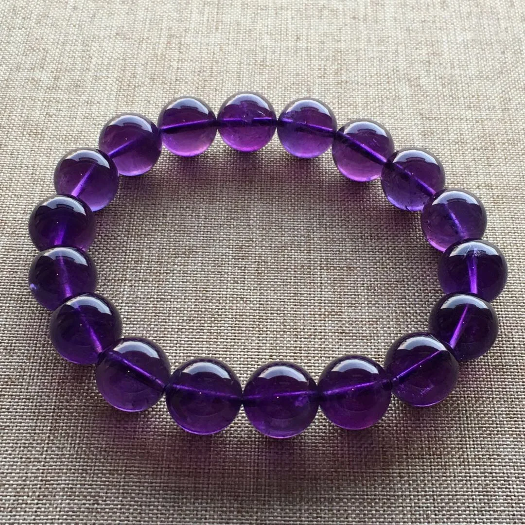 

Natural Amethyst Single Loop Bracelets Crystal Clean Transparent Moist Color Rich Glamorous Exquisite Fashion Generous