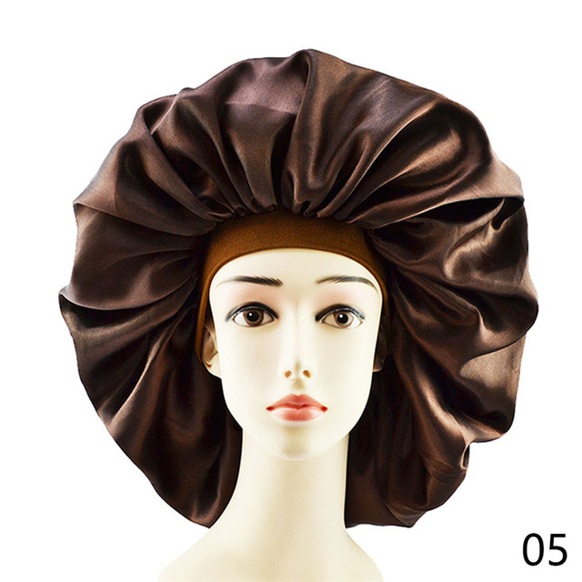 Satin Bonnet Hair Caps Double Layer Adjust Sleep Night Cap Head Cover Hat For Curly Springy Hair Styling Accessories