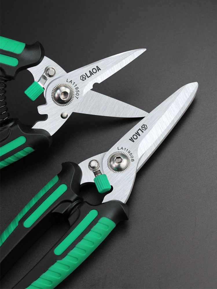 LAOA Multifunctional Scissors Made in Taiwan,China With safety Lock Stainless Shears Cutting Wire cutters Household scissors 5