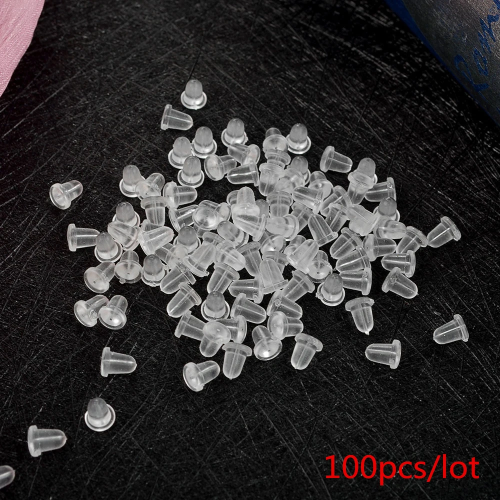 PD001 100 шт металлические украшения аксессуары DIY бусины беруши гайки прозрачные мягкие силиконовые резиновая серьга заглушки - Цвет: PD001