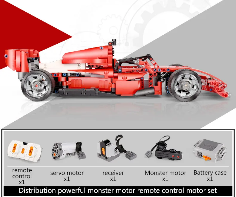 Yeshin моторная техника автомобиль F1 гоночный скоростной автомобиль MOC функция двигателя автомобили строительные блоки кирпичи сборка автомобиля Модель детские игрушки