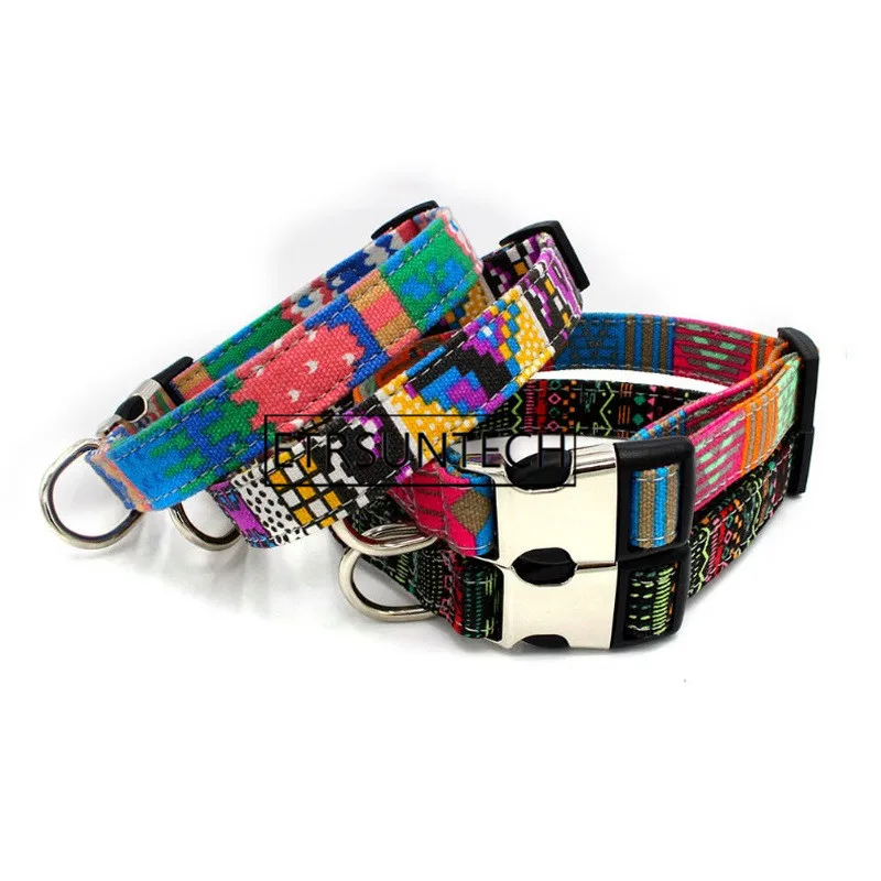 

72pcs Vintage Puppy Pet Collar Personalized ID Name Engraved Puppy Pet Collars with Plastic Metal Buckle Pet Collars