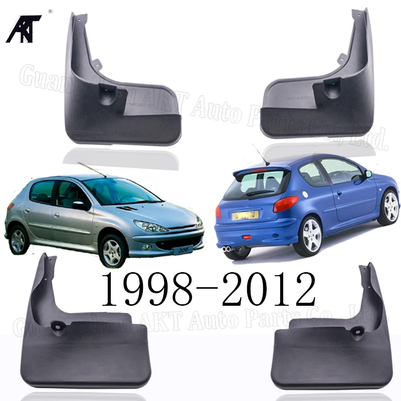 Брызговики автомобильные Брызговики крыло брызговиков для peugeot 206 хэтчбек люк 1998-2012 передние задние литые брызговики