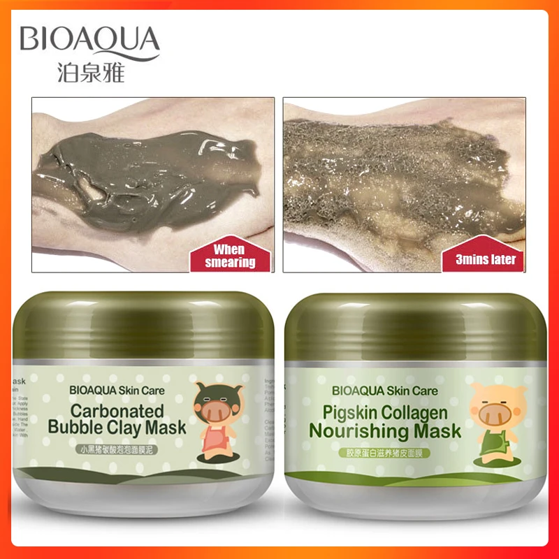 BIOAQUA Skin Care Carbonated Bubble Clay Face Mask Pigskin Collagen