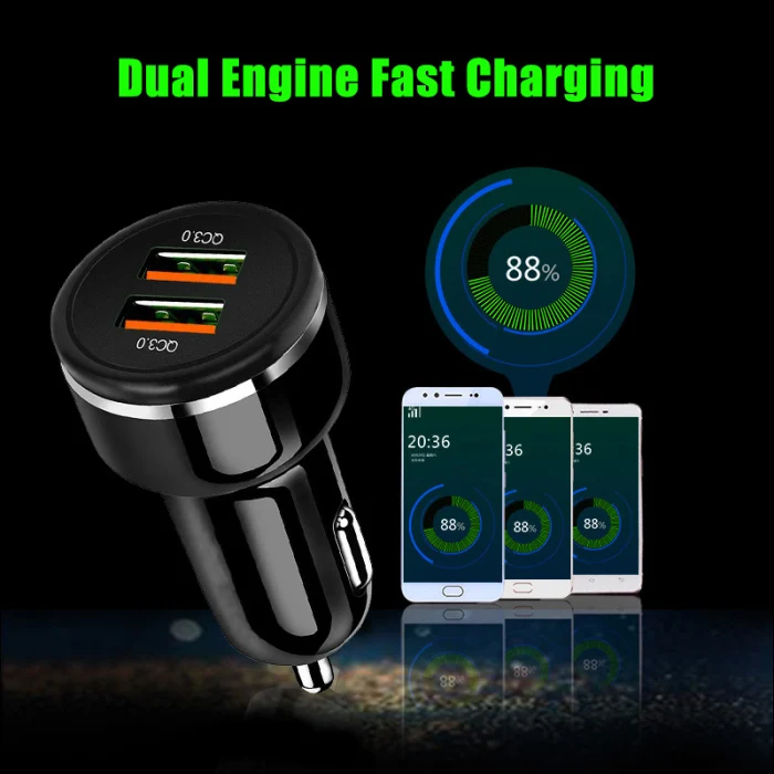 Автомобильное зарядное устройство для телефона Dual USB с функцией защиты AIpower Seven быстрая зарядка автомобильное зарядное устройство GV99