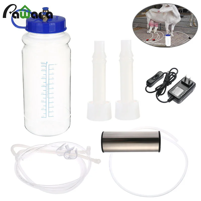

Sheep Cow Portable Pump Vacuum Milking Machine Pointers for Goats Cattle Electric Impulse Controller Fresh Milk Milking Machine