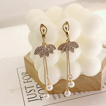 

Immortal Elegant MORI Series Long Tassel Earring Pearl Versatile Ear Stud