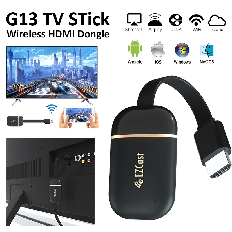 Newest G13 WIFI Wireless HDMI Dongle 128MB Support Mirecast/Airplay/DLAN 1080P Video Compatible With Android IOS Windows MAC OS |