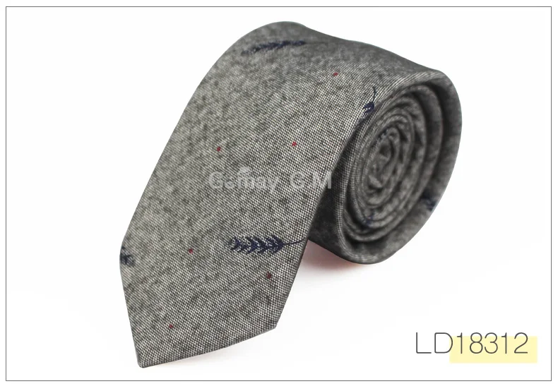 LD18312 Fashion Ties for Men Cotton Narrow Tie Skinny Cravat Neckties for Winter Men Party Skinny Tie Casual Printed Neck Ties Neckwear - Цвет: LD18312