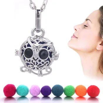 

Owl Aromatherapy Diffuser Necklace Pendant Jewelry Hollow Cage Box Diffuser Locket Pendants Perfume Essential Oil Jewelry