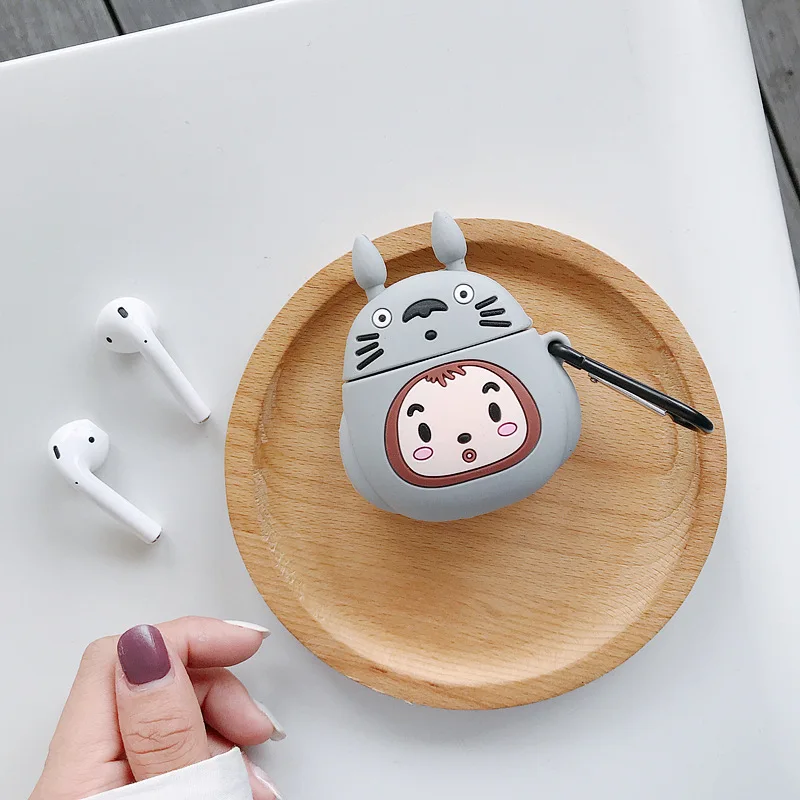 totoro 4 Милый силиконовый чехол для AirPods, Bluetooth, чехол для наушников для Apple Airpods 2, мультяшный защитный чехол, роскошный дизайн, 3D Грин Тоторо - Цвет: totoro 4