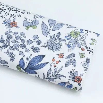 50x160cm white Серия листьев, хлопок, саржевая Ткань для шитья своими руками, стеганое модное платье, материал для изготовления одежды для детей и кукол - Цвет: 50x160cm white