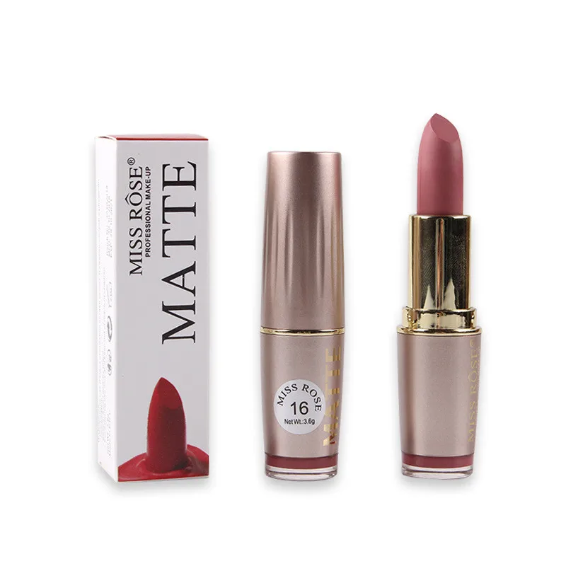6 Colors Velvet Semi Matte Lipstick Makeup Moisturizing Long Lasting Easy to Wear Cosmetics Non drying Lip Gloss Brown Pigments| |