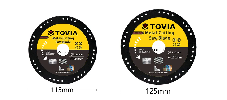TOVIA BalckCutter 125*22мм Алмазный Диск по Металлу стали и нержавеющей стали для УШМ или Балкарки или угловой шлифовальной машины безопасный дизайн