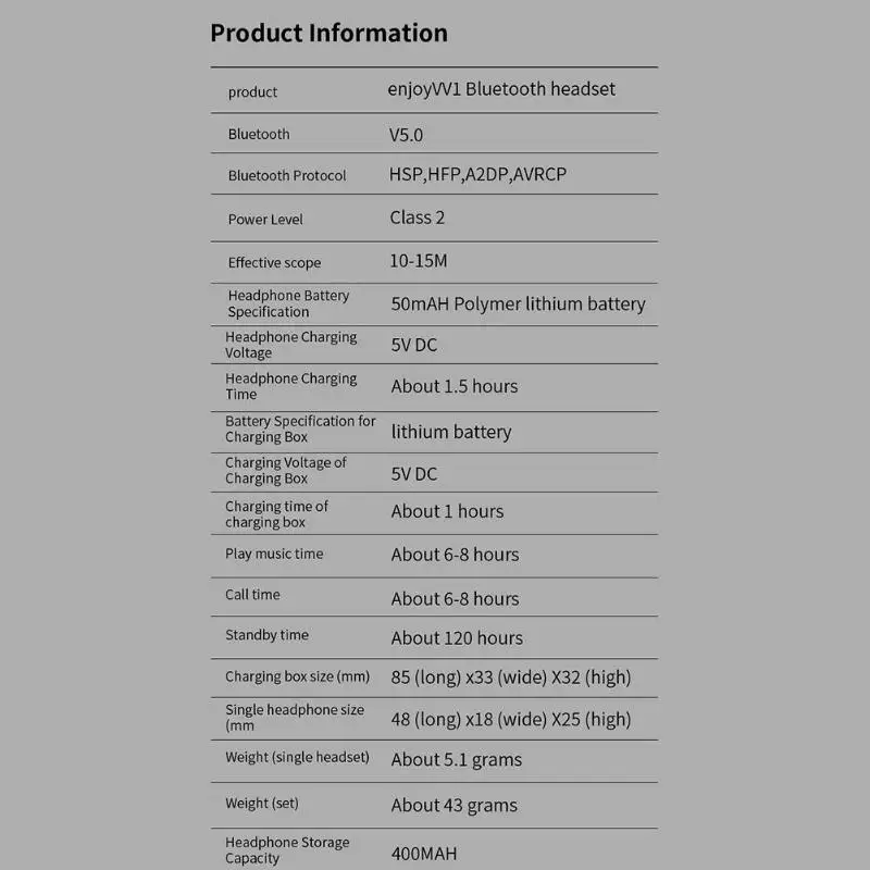 VV1 TWS, беспроводные Bluetooth 5,0, музыкальные наушники, сенсорные наушники, наушники с ушным крюком, зарядная коробка, устойчивая к поту, Спортивная гарнитура, черный цвет, новинка