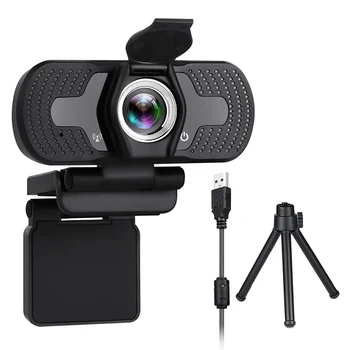 

USB2.0 PC Full HD Webcam 1080P Computer Accesories Buit-in Microphone Conferencing With Privacy Cover And Tripod Video Recording
