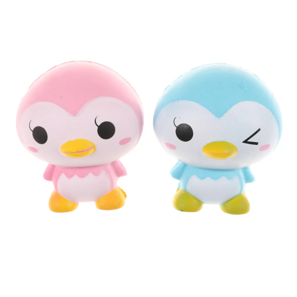 1PCS Cartoon Penguin Baby Doll Squishy Slow Rising Retail Packaging Jumbo Phone Straps Charms Scented Pendant Bread Kid Toy Gift