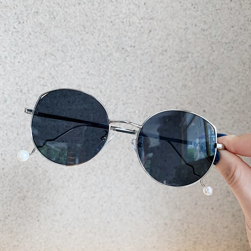 VWKTUUN Круглые Солнцезащитные очки для женщин Кошачий глаз полые солнечные очки жемчужная оправа очки UV400 очки прозрачные океанские линзы солнцезащитные очки негабаритных размеров