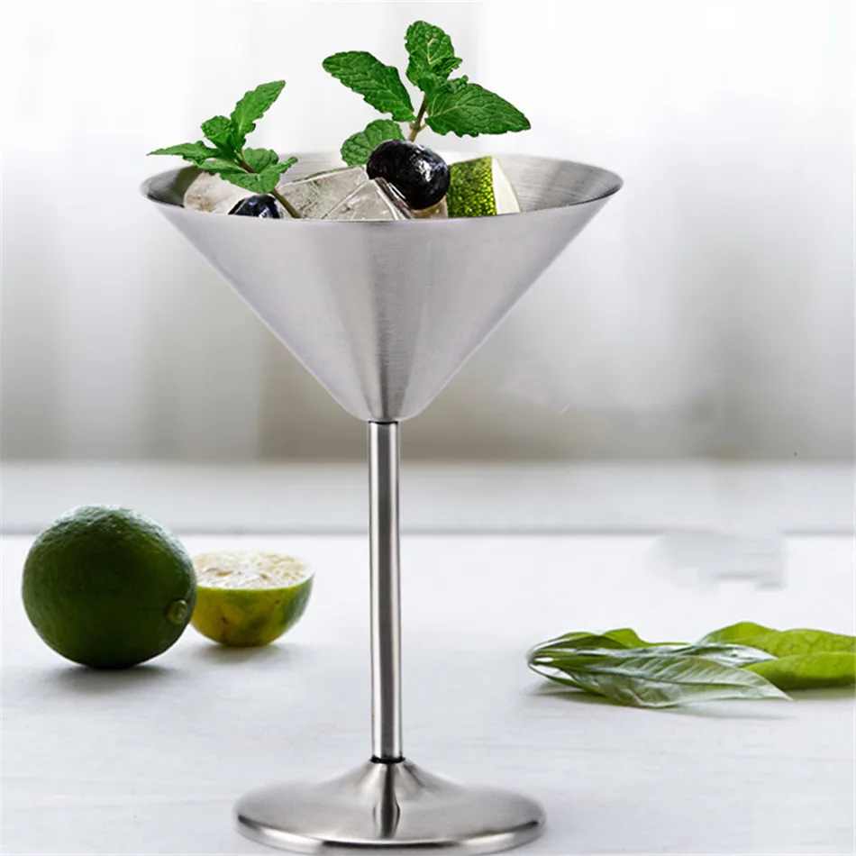 

200ml Stainless Steel Wine Glass Goblets Juice Drink Champagne Goblet Cocktail Glasses Whiskey Cup Party Barware Kitchen Tools