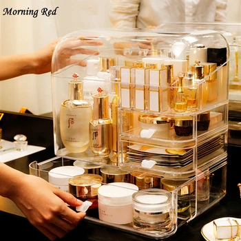 

HD Cosmetics Storage Box Toiletries Organizer Rack New Makeup Brush Tube Lipstick Skin Care Product Fully Transparent Display