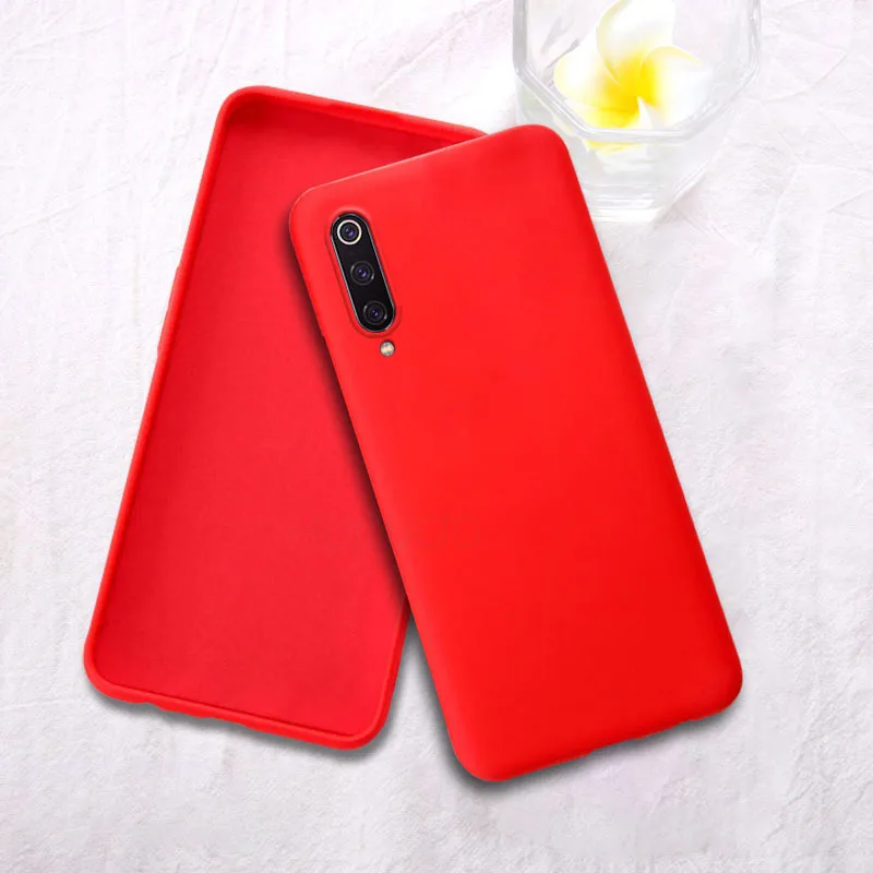 Мягкая накладка из жидкого силикона чехол для телефона для Xiaomi Redmi Note 8, 7, 6, 5, 8 лет K20 тонкий Чехол чехол s для Xiaomi 8 SE 9 Pro 7A 8A 6A 6X 5X A2 A1 - Цвет: Красный