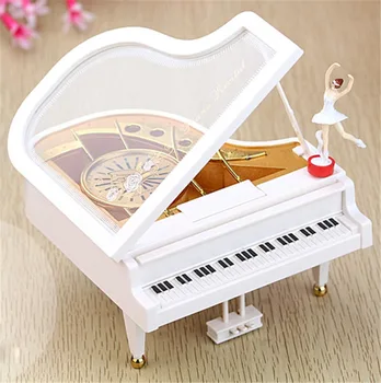 

Vintage Music Box Mini Piano Rotating Ballerina Dancer Birthday Gift Table Decor