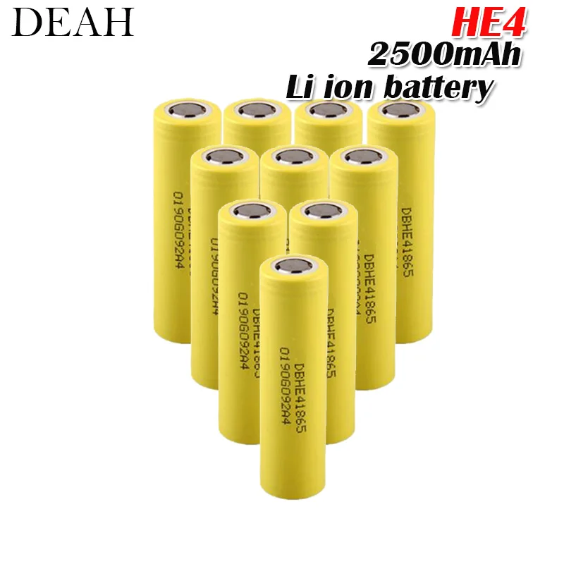 

HE4 3.7V 2500mAh rechargeable Li ion battery 18650 HE4 20A discharge max 35A for LG HE4 for cigarette power tools flashligh
