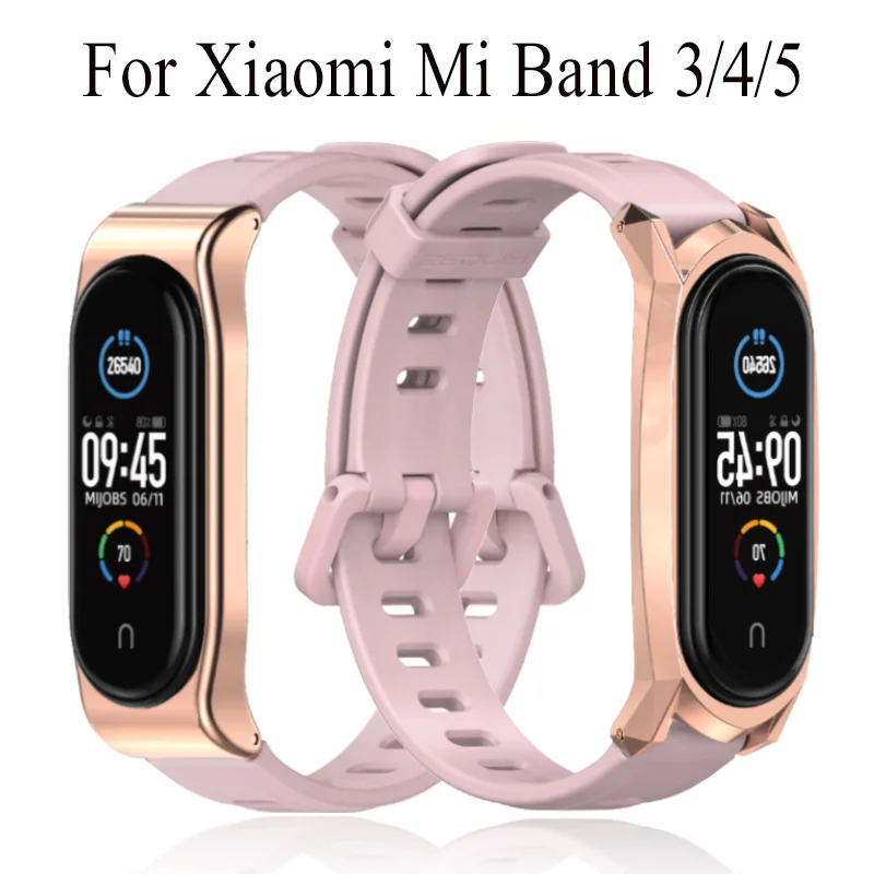 Новый оригинальный Молодежный ремешок Mijobs для браслета Xiaomi Mi Band 5 с металлической