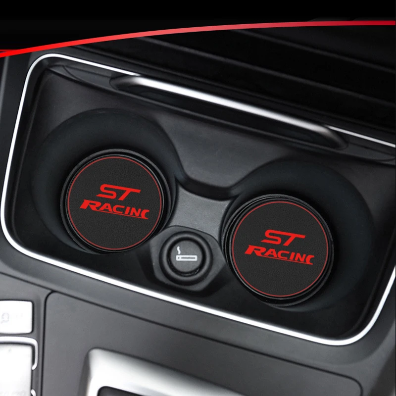 1 шт. автомобильный коврик для подстаканника кожаные подставки украшения Ford ST RACING
