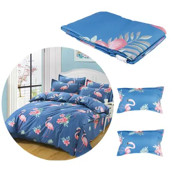 

3pcs Flamingo Pattern Bedding Set Pillowcase Quilt Cover Set for Home Bedroom