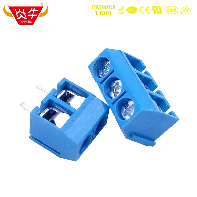 KF306 5 0 2P 3P синяя печатная плата универсальные Винтовые клеммные колодки DG306 шаг мм