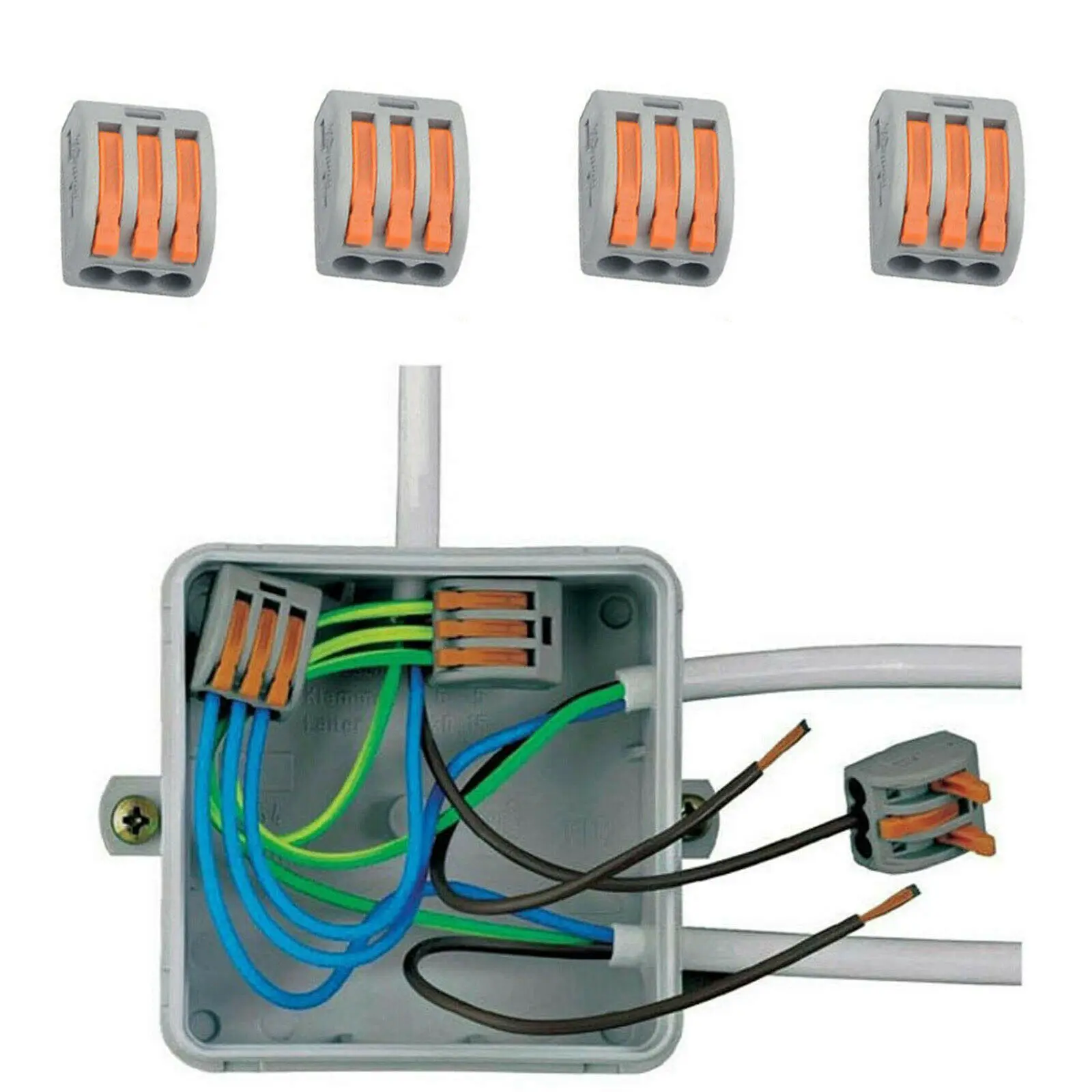 5-100Pcs PCT212-PCT218 SPL-2 SPL-3 Spring Lever Terminal Blocks 0.08-4mm Mini Wire Cable Connectors Conductor Threader Splitter
