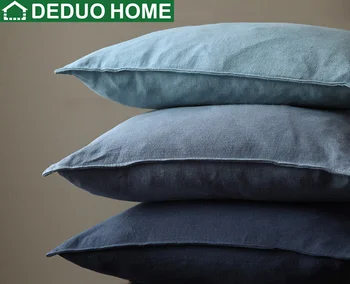 

DEDUO Home Decor High Quality Amercian Style Pure Pillow Cover Blue