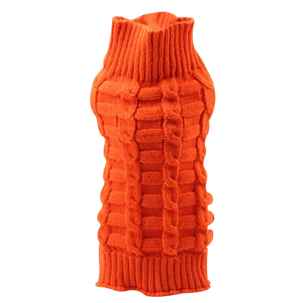XL- Orange M, L, XL, Одежда для питомцев, зимняя одежда, костюм, гибкий свитер для собак, куртка, 3 цвета, вязаный миниатюрный жилет для пуделей - Color: XL- Orange