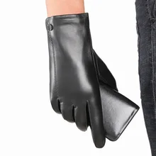 

Goat Skin Real Leather Gloves Motorcycle Full Finger Winter Warm Motorbike Riding Gloves With Velvet Men Gift NR229