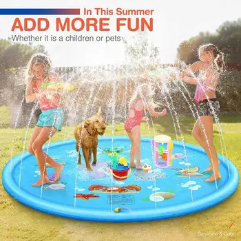 

170cm Summer Outdoor Cartoon Spray Water Play Mat Kids Sea Animal Sprinkle Pad Water Spray Carpet Pad Toy Play Games Water Mat