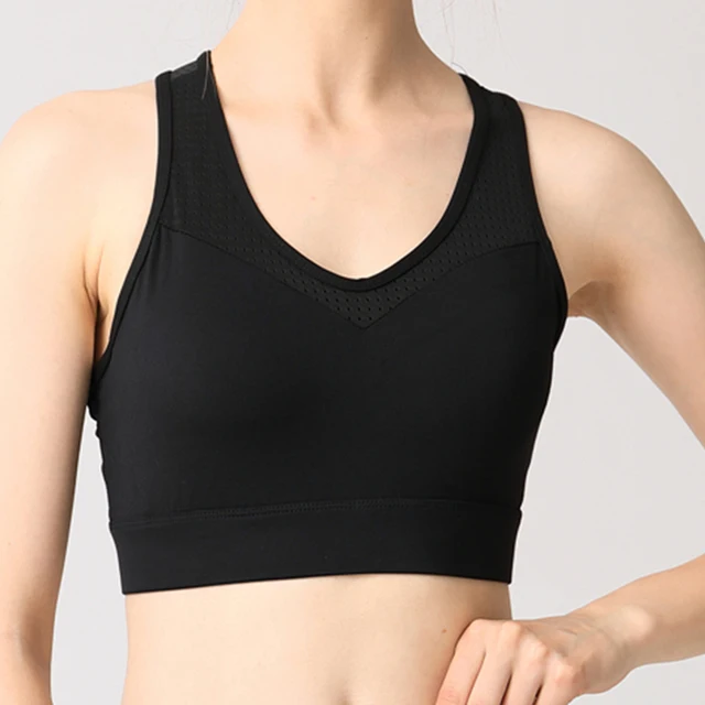 Black Women Sport Bra Tops Padded Yoga Brassiere Fitness Sports Tank Top Female Sport Yoga Bra PushUp Workout Sports Bra 2